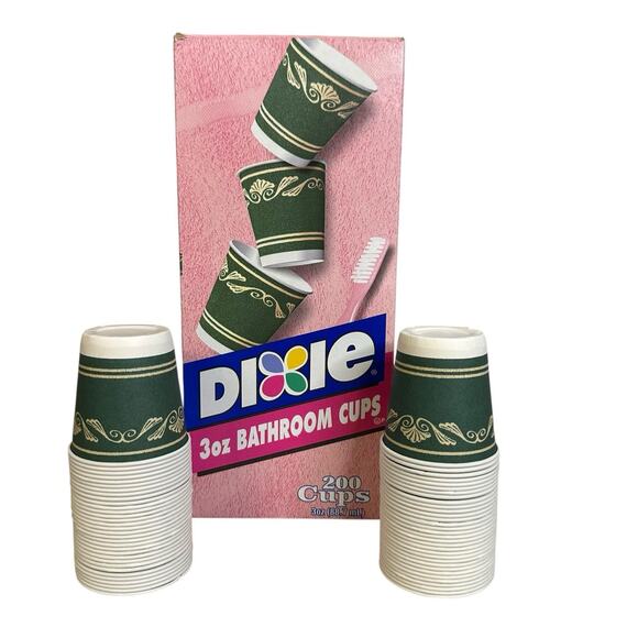 Dixie Bathroom Cups 3 oz Paper Cups Neoclassical Designs 64 count Vintage - Picture 2 of 9